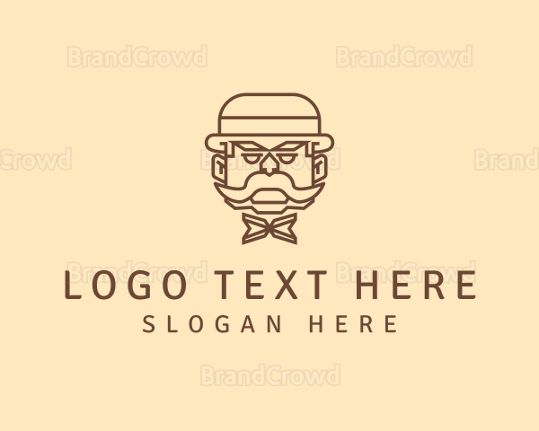 Gentleman Mustache Grooming Logo