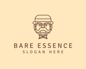 Gentleman Hat Mustache logo design