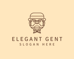 Gentleman - Gentleman Hat Mustache logo design