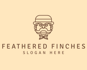 Gentleman Hat Mustache logo design