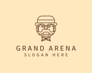 Gentleman Hat Mustache logo design