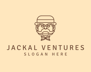 Gentleman Hat Mustache logo design