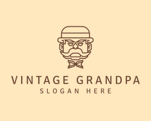 Gentleman Hat Mustache logo design