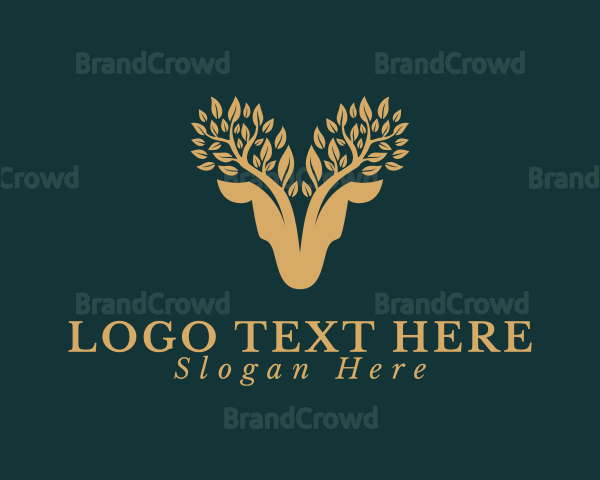 Deer Antler Leaves Logo