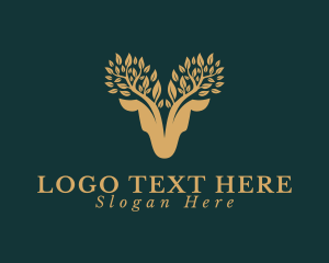 Deer Antler Leaves Logo