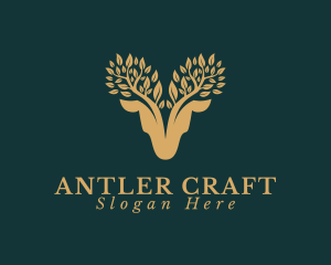 Deer Antler Leaves logo design