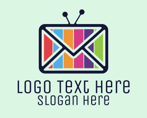 Iptv - Colorful TV Mail logo design