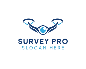 Survey - Winged Drone Camera Lens logo design