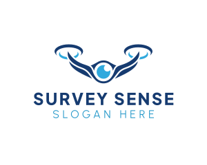Survey - Winged Drone Camera Lens logo design