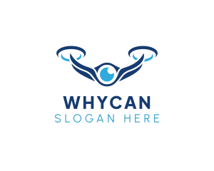 Digicam - Winged Drone Camera Lens logo design