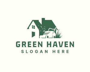 Home Yard Lawn Mower logo design