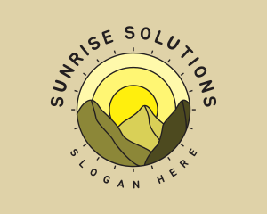 Bright Sunrise Mountaintop logo design