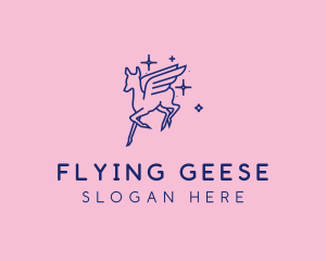 Flying Mythological Pegasus logo design