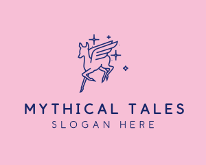 Mythology - Flying Mythological Pegasus logo design