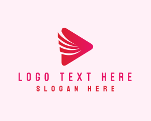 Pink Triangle - Video Play Button logo design