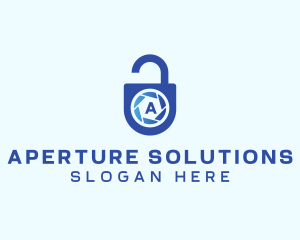 Aperture - Camera Shutter Lock logo design