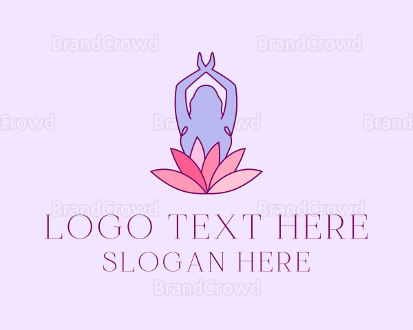 Lotus Yoga Pose Logo