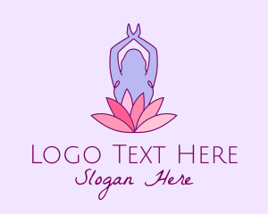 Yoga - Lotus Yoga Pose logo design