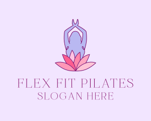 Pilates - Lotus Yoga Pose logo design