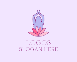Lifestyle - Lotus Yoga Pose logo design