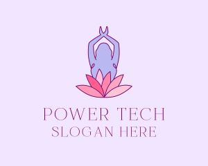 Human - Lotus Yoga Pose logo design