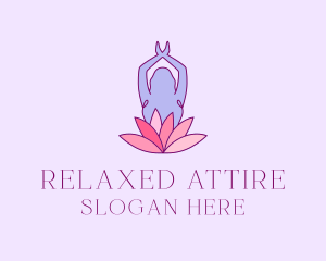 Lotus Yoga Pose logo design