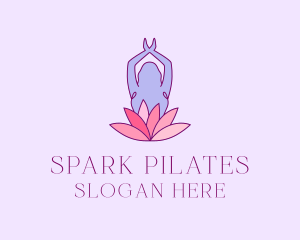 Lotus Yoga Pose logo design