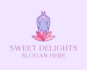 Lotus Yoga Pose logo design