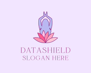 Petals - Lotus Yoga Pose logo design