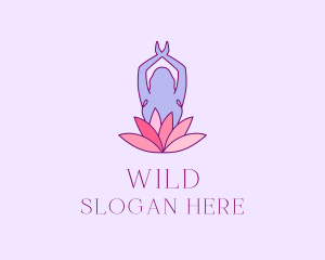 Lotus Yoga Pose logo design