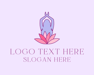 Relax - Lotus Yoga Pose logo design