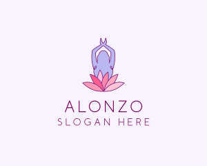 Lotus Yoga Pose logo design