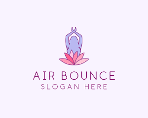 Lotus Yoga Pose logo design