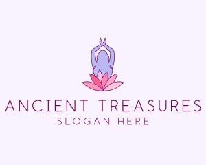 Lotus Yoga Pose logo design