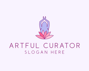 Lotus Yoga Pose logo design