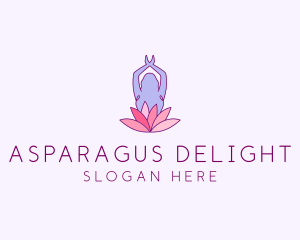 Lotus Yoga Pose logo design