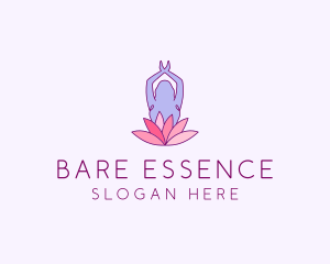 Lotus Yoga Pose logo design