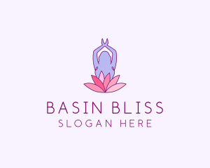 Lotus Yoga Pose logo design