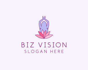 Lotus Yoga Pose logo design