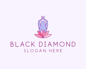 Lotus Yoga Pose logo design