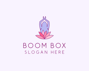 Lotus Yoga Pose logo design