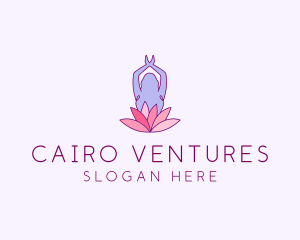 Lotus Yoga Pose logo design