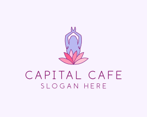 Lotus Yoga Pose logo design