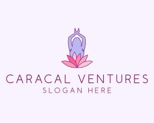 Lotus Yoga Pose logo design