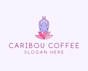 Lotus Yoga Pose logo design