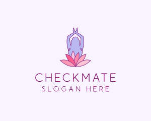 Lotus Yoga Pose logo design