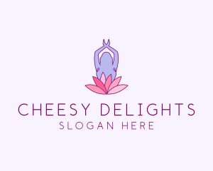 Lotus Yoga Pose logo design