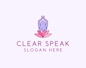 Lotus Yoga Pose logo design