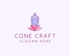 Lotus Yoga Pose logo design