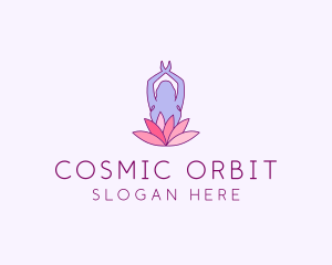 Lotus Yoga Pose logo design